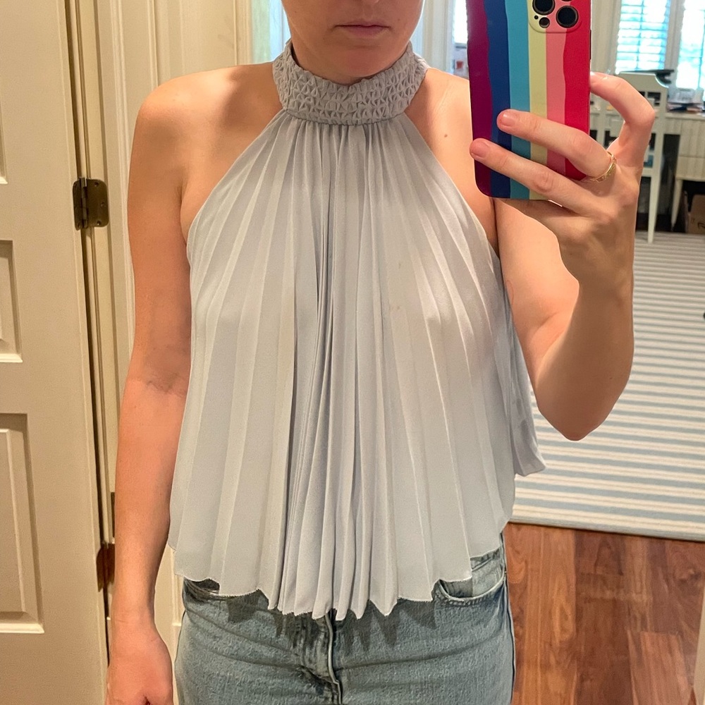 Lavender silk intermix top